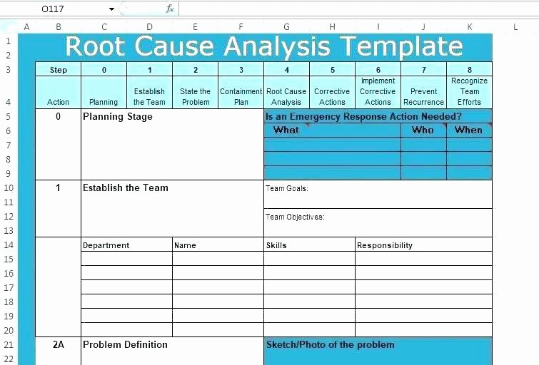 Root Cause Analysis Excel Template Elegant Technical Root Cause Analysis Template Business Excel 5