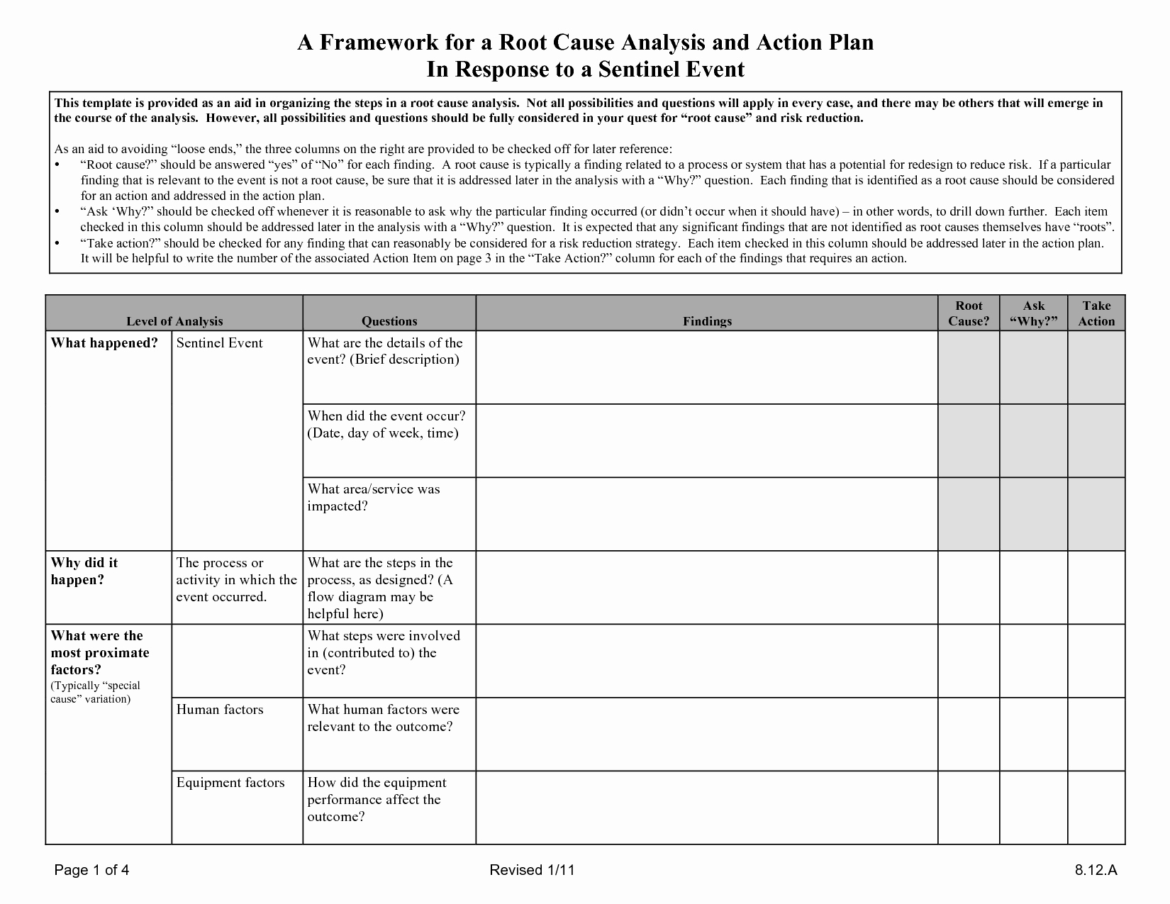 Root Cause Analysis Excel Template Lovely Root Cause Analysis Template