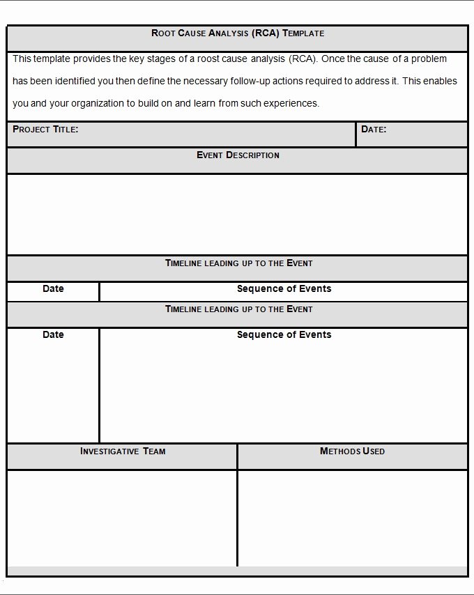 Root Cause Analysis Excel Template Luxury Root Cause Analysis Template
