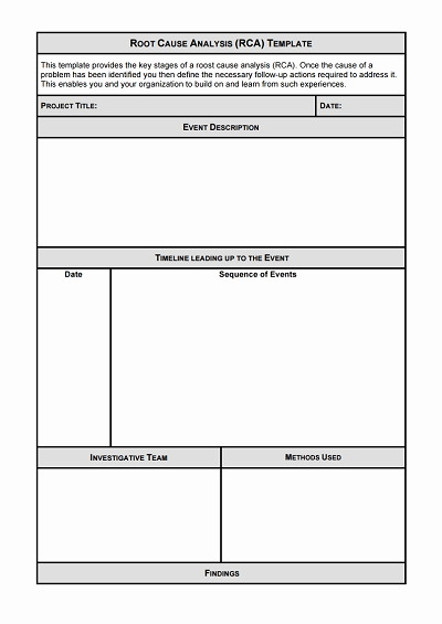 Root Cause Template Excel Luxury Root Cause Analysis Template Free Download Edit Fill