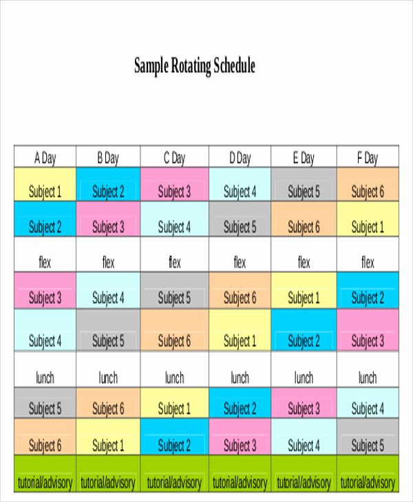 Rotating Shift Schedule Template Awesome Rotating Schedule Templates 10 Free Samples Examples