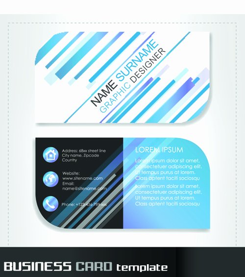 Round Business Card Template Fresh Rounded Business Cards Template Vector Material 05