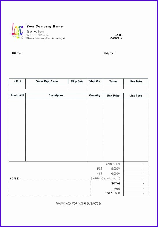 Sale Invoice Template Word Fresh 10 Sales Invoice Template Excel Free Download