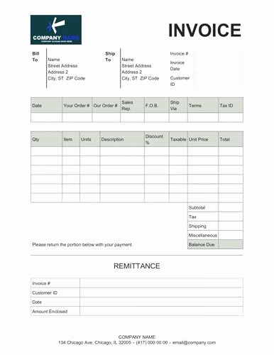 Sale Invoice Template Word New Sales Invoice Template with Remittance Slip