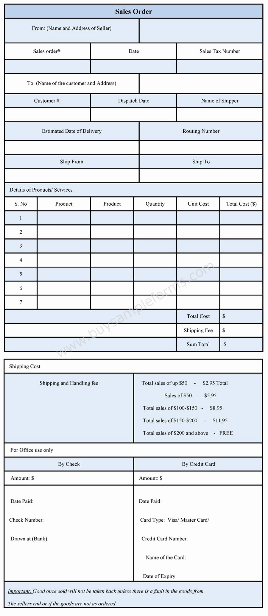 Sale order form Template Beautiful Sales order form