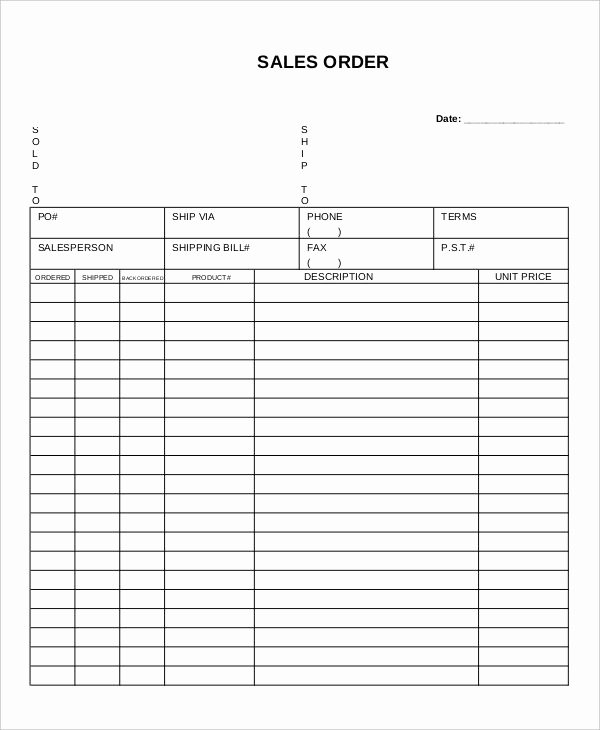 Sale order form Template Best Of 13 Sales order forms Free Samples Examples format