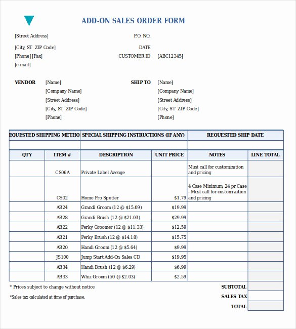 Sale order form Template Best Of 26 Sales order Templates – Free Sample Example format