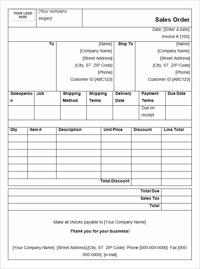 Sale order form Template Lovely 17 Sales order Templates Word Docs