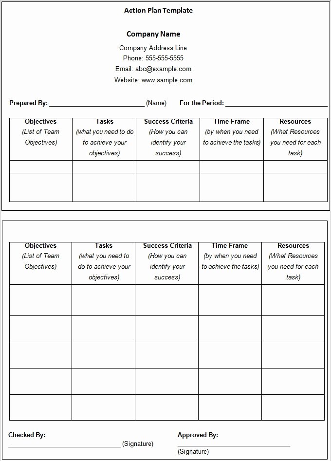 Sales Action Plan Template Best Of Sales Plan Template