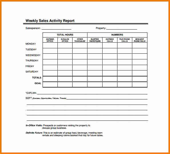 Sales Activity Report Template Best Of Weekly Sales Report Template