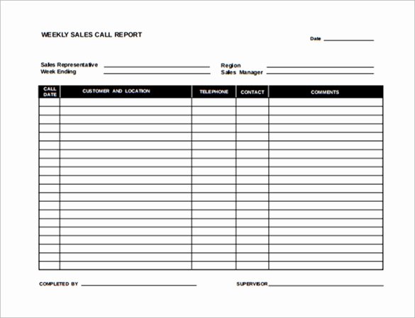 Sales Call Plan Template Fresh 13 Sales Report Templates
