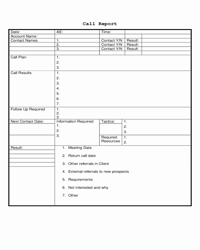 Sales Call Report Template Awesome 2019 Sales Call Report Template Fillable Printable Pdf