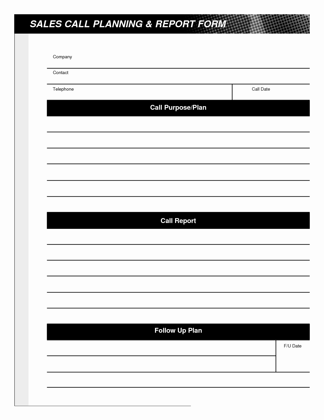 Sales Call Report Template Elegant 29 Of Call Report Template Monthly