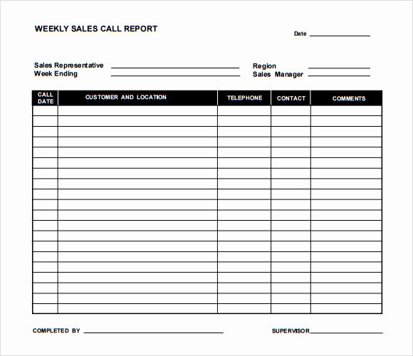 Sales Call Report Template Excel Fresh Sample Sales Call Report Template 6 Documents In Pdf