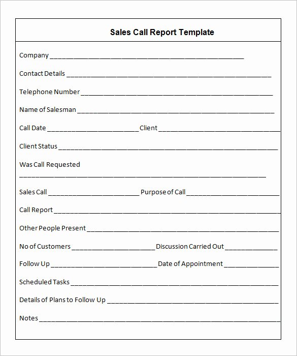 Sales Call Report Template Excel Unique 24 Call Report Templates Docs Pdf Word Pages