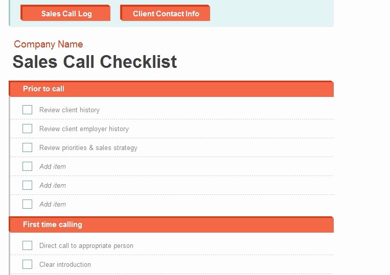 Sales Calls Report Template Best Of Sales Call Report Template