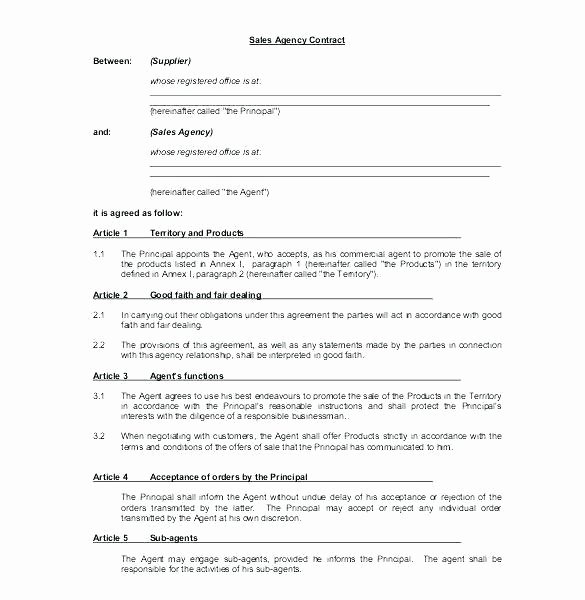 Sales Commission Contract Template Fresh Mission Agreement