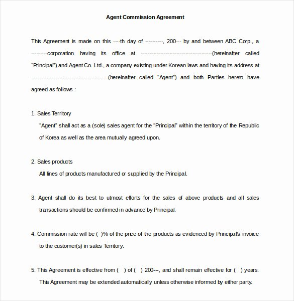 Sales Commission Contract Template New 23 Mission Agreement Templates Word Pdf Pages
