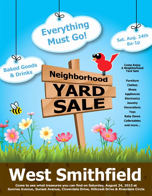 Sales Flyer Template Word Beautiful 21 Best Yard Sale Flyer Templates &amp; Psd Word Eps