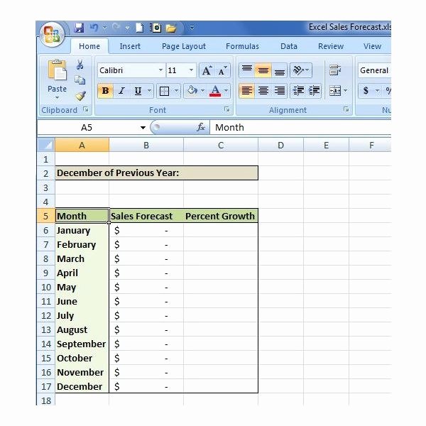 Sales forecast Template Excel New Sales forecast Template