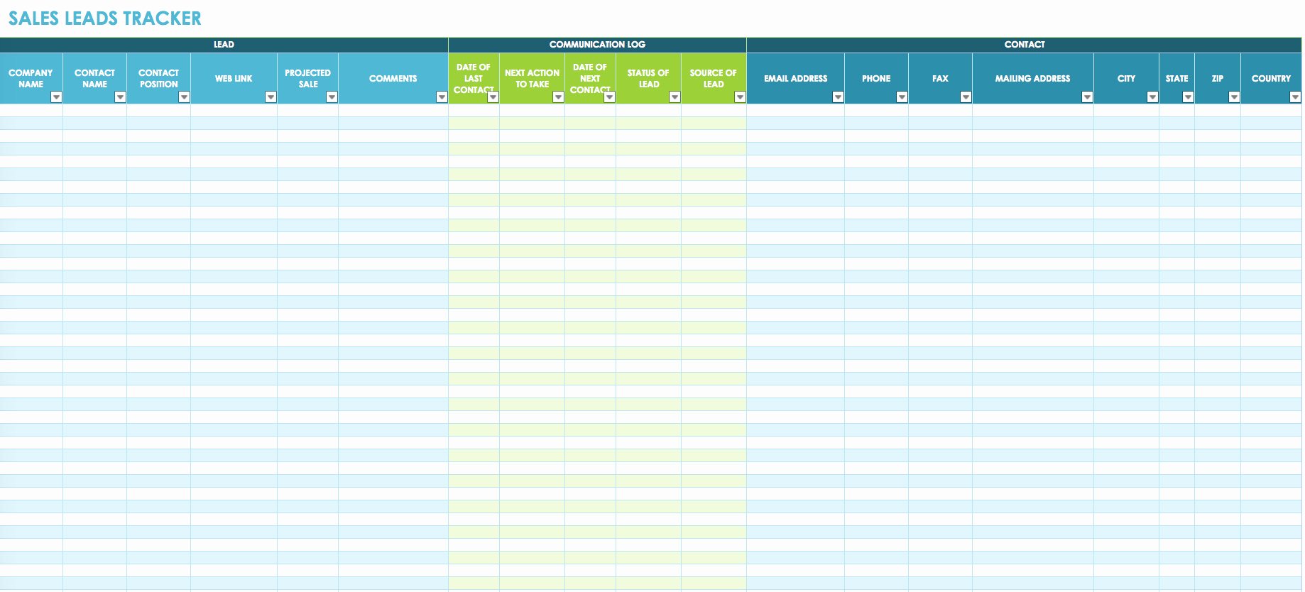 Sales Lead Tracker Excel Template Unique Free Sales Plan Templates Smartsheet