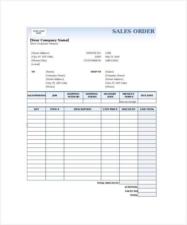 Sales order form Template Elegant 23 order form Templates – Pdf Word Excel