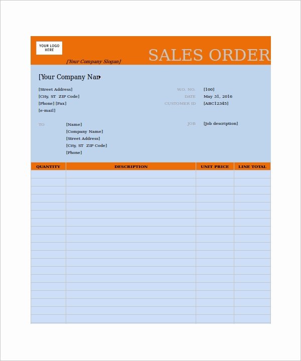 Sales order form Template Unique 23 order form Templates – Pdf Word Excel