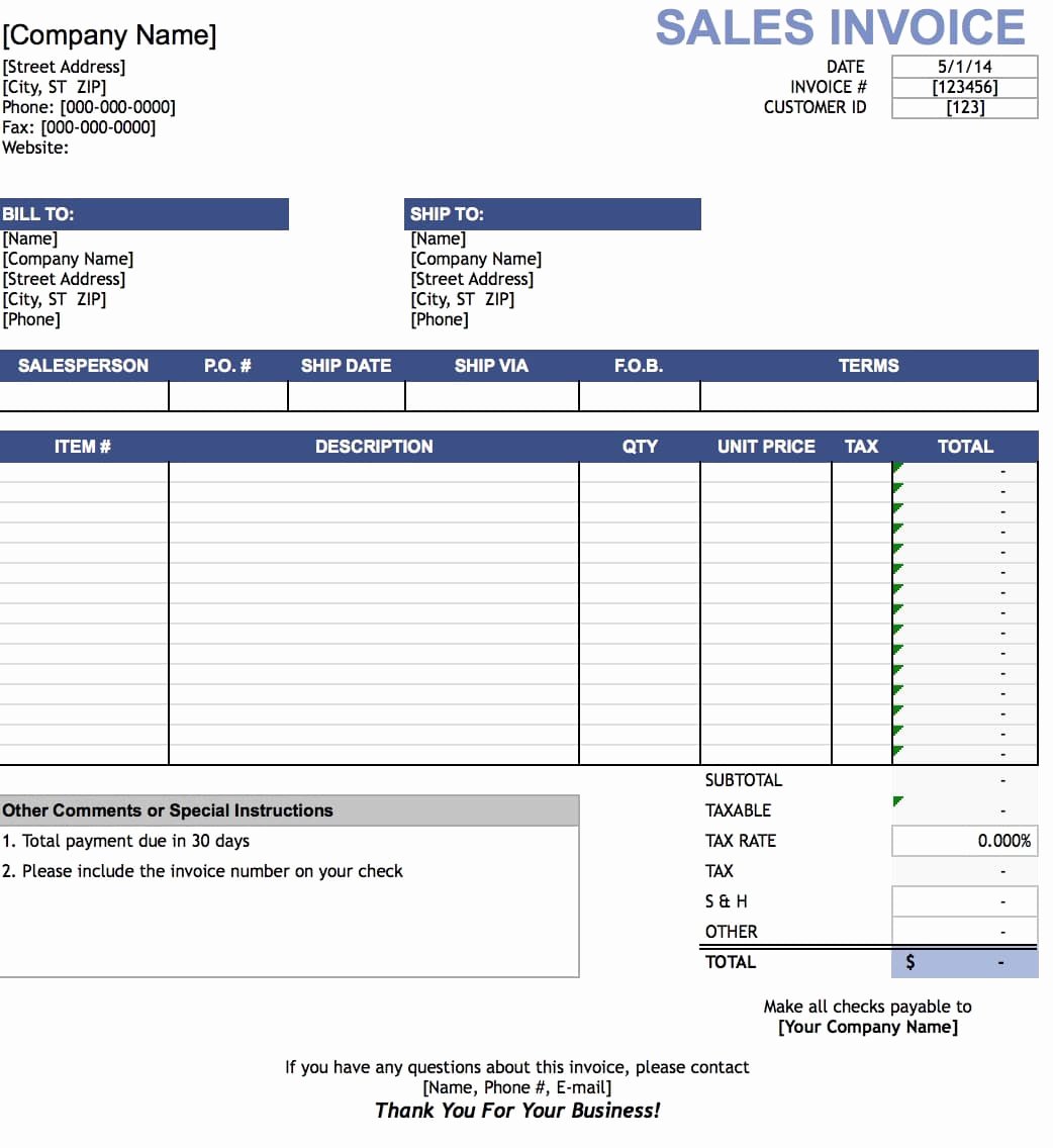 Sales order Template Excel Elegant Free Sales Invoice Template Excel Pdf
