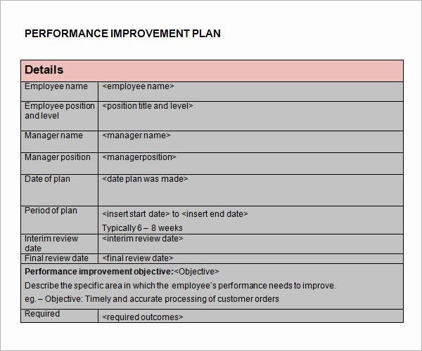 Sales Performance Improvement Plan Template Best Of Performance Improvement Plan Template 14 Download