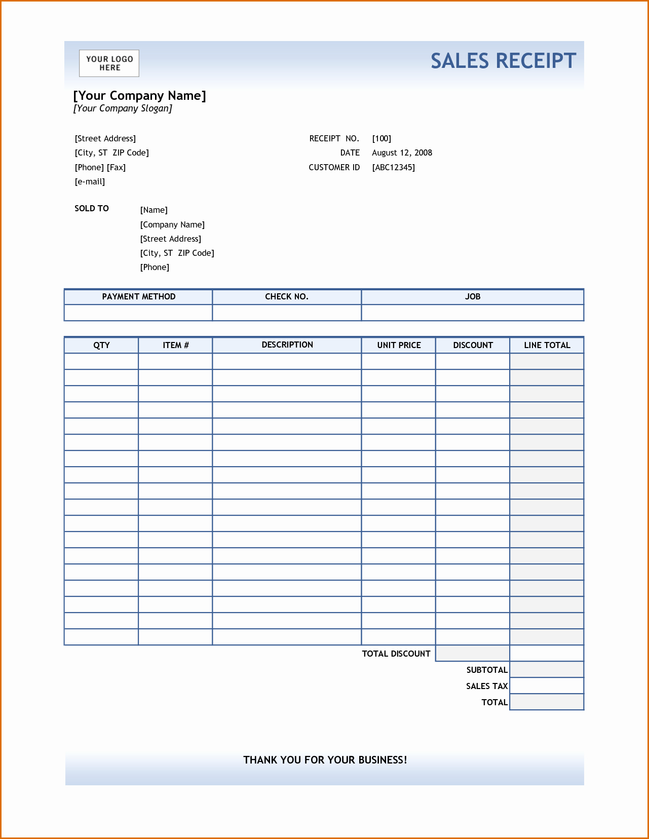 Sales Receipt Template Excel Awesome 4 Excel Receipt Template