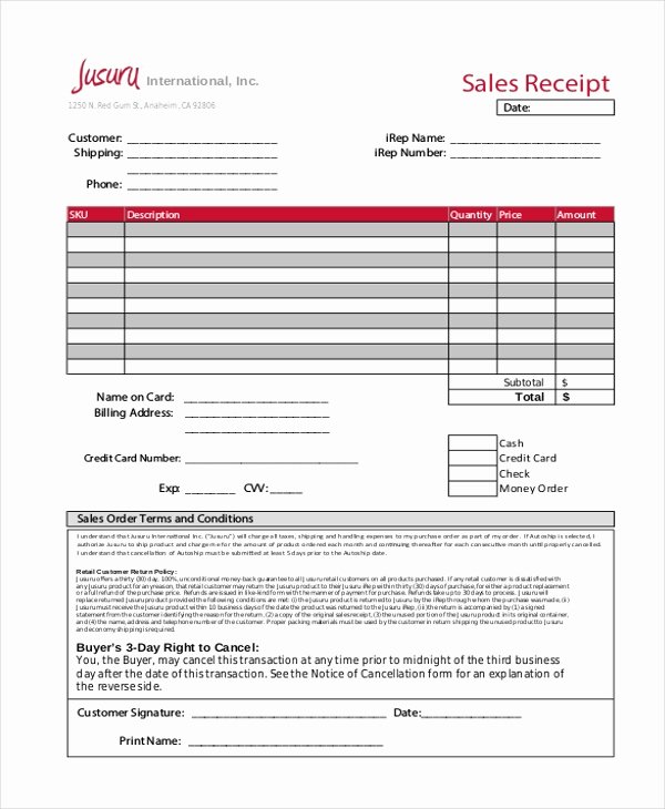 Sales Receipt Template Excel Lovely Sample Sales Receipt form 10 Free Documents In Excel Pdf