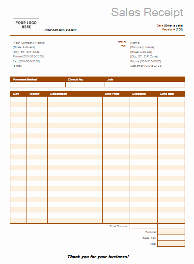 Sales Receipt Template Free Awesome 9 Free Printable Sales Receipt Template Bud Template