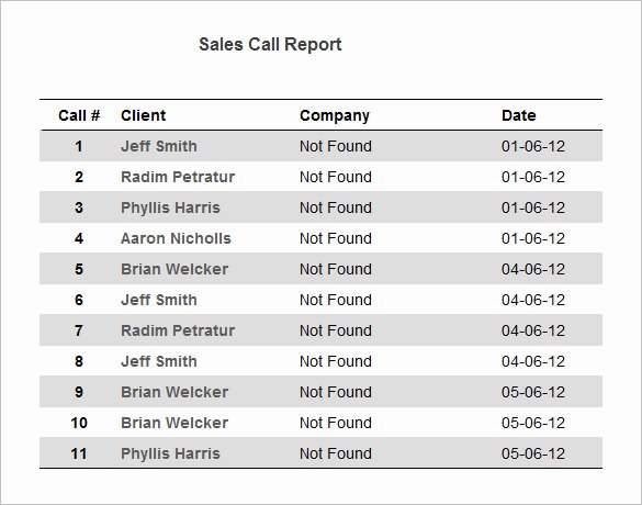 Sales Report Template Excel New 24 Call Report Templates Docs Pdf Word Pages