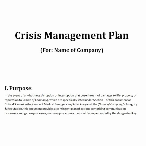 Sample Crisis Communication Plan Template Lovely Free Downloadable Template A Plan for Crisis Management