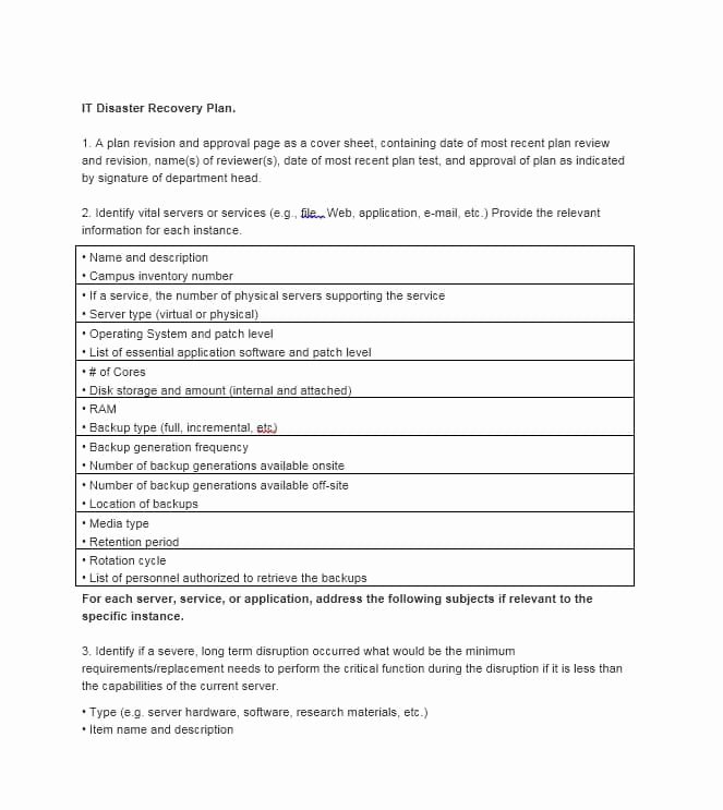 Sample Disaster Recovery Plan Template Luxury 52 Effective Disaster Recovery Plan Templates [drp