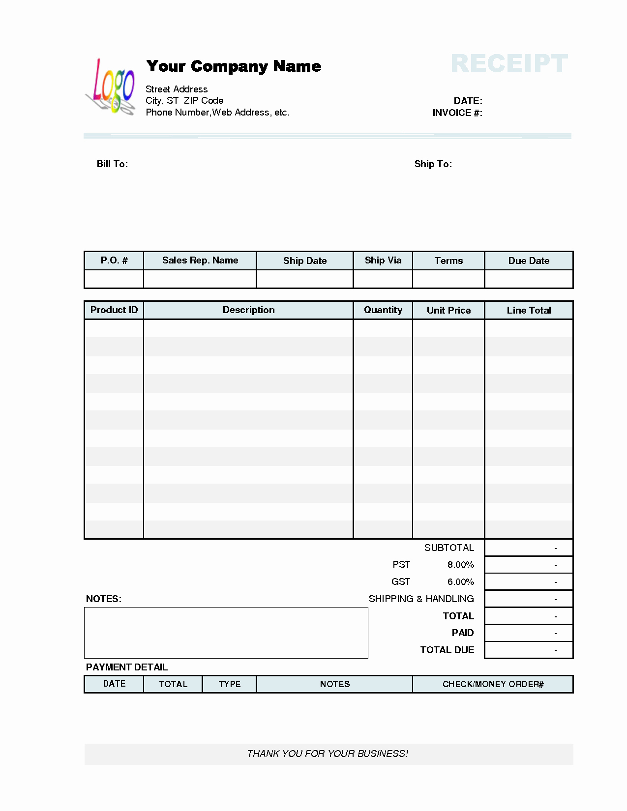 Sample Invoice Template Excel Inspirational Receipt Invoice Template