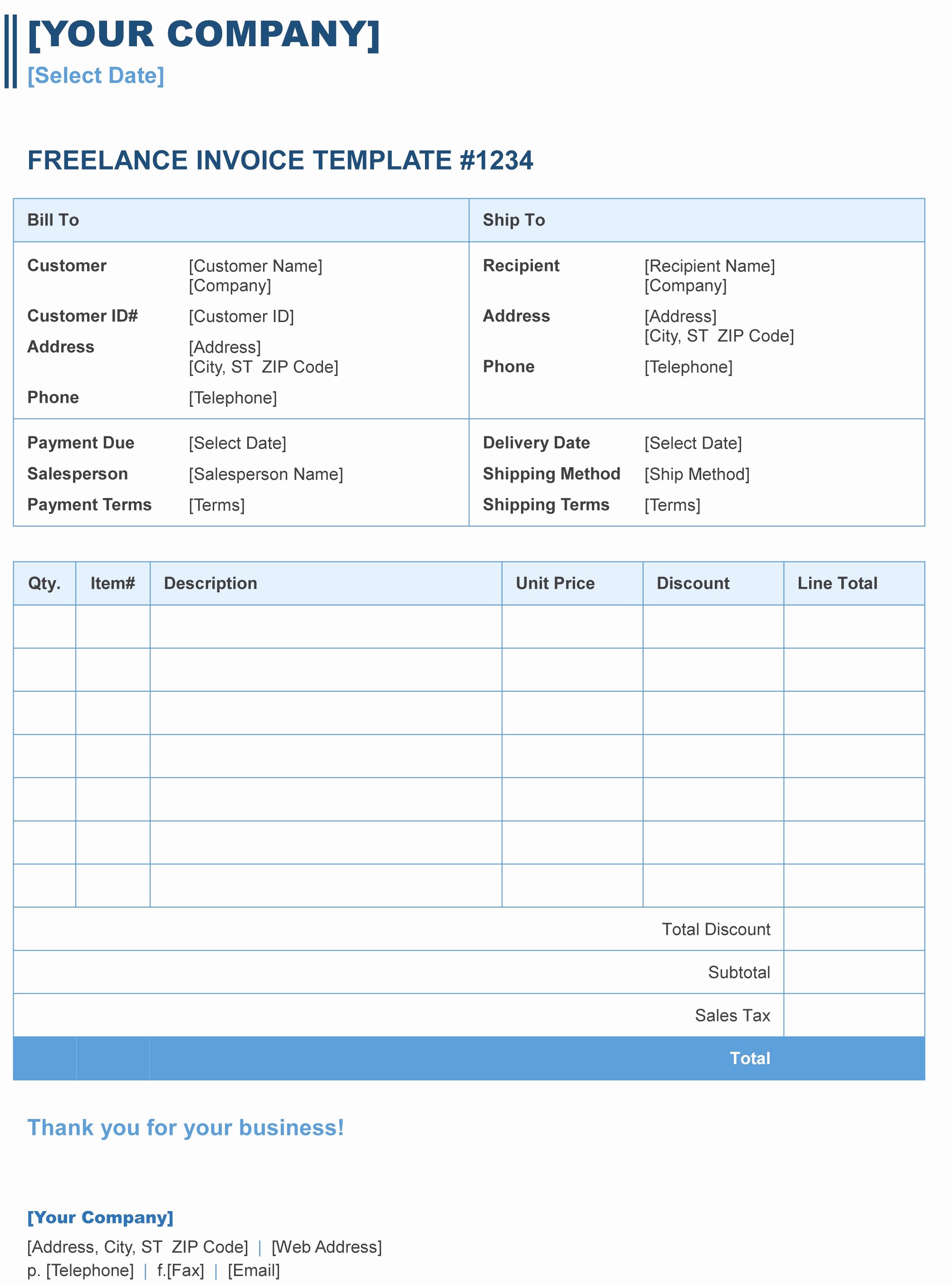 Sample Invoice Template Excel New Freelance Invoice Template Excel