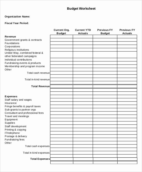 Sample Nonprofit Budget Template Lovely 8 Non Profit Bud Templates Word Pdf Excel