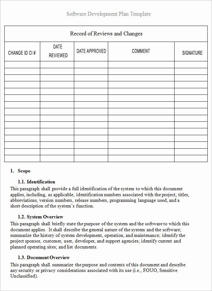 Sample Project Plan Template Awesome software Plan Template 7 Free Word Pdf Excel