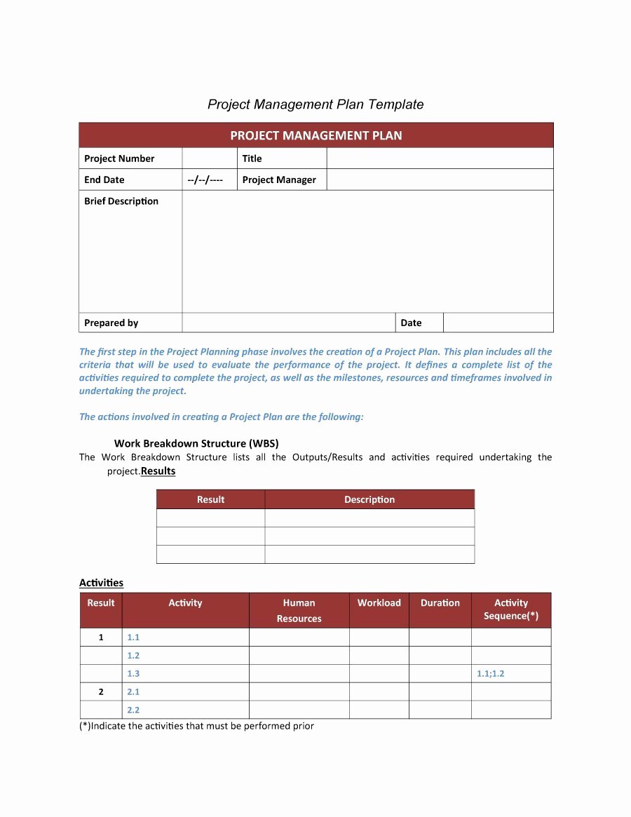 Sample Project Plan Template Fresh 48 Professional Project Plan Templates [excel Word Pdf