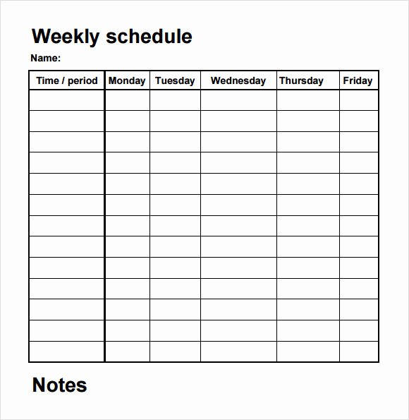 Sample Work Schedule Template Awesome 5 Sample Blank Schedule Templates to Download