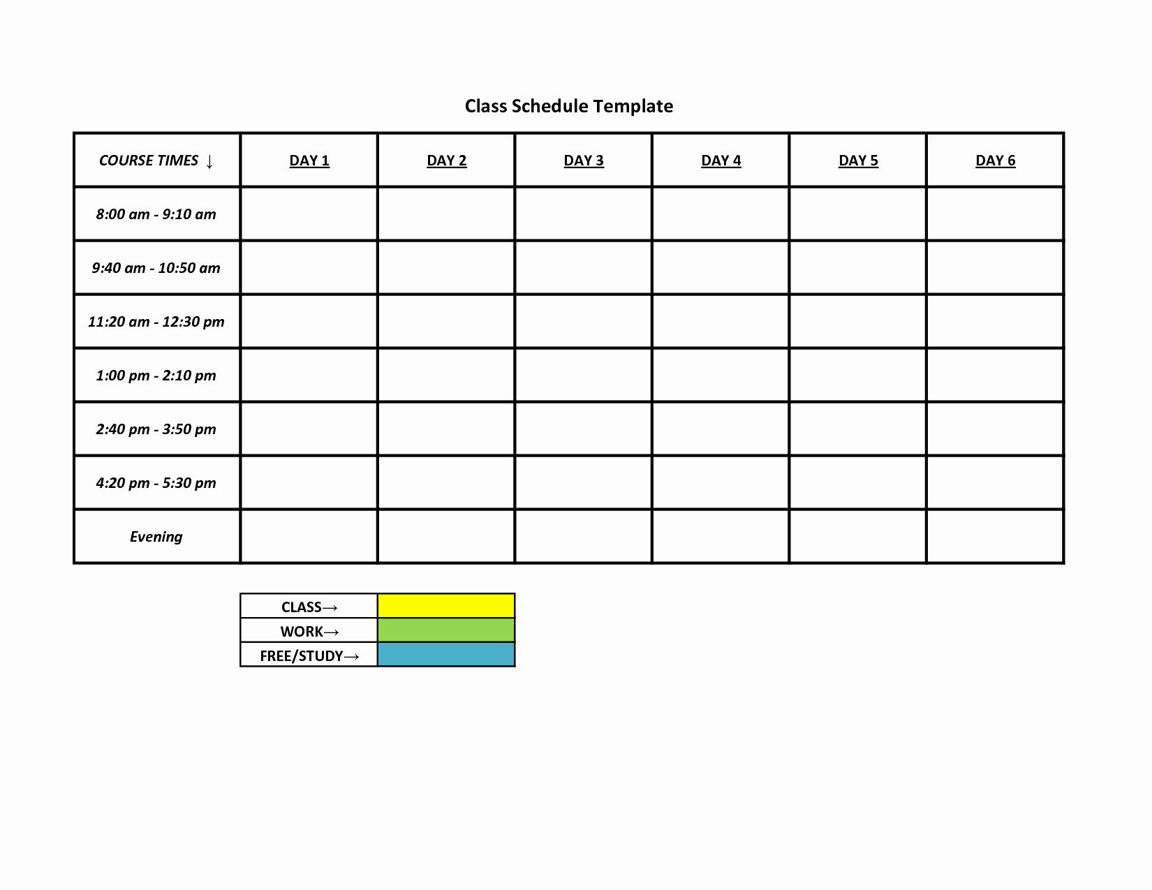 Sample Work Schedule Template Lovely 6 Best Of Free Printable Class Schedule Template