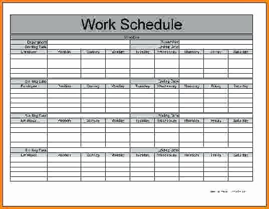 Schedule Of Availability Template Shooters Journal