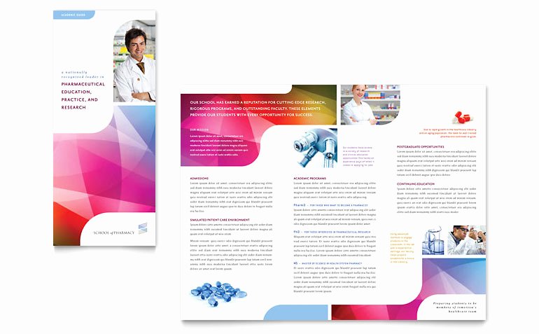 Pharmacy School Tri Fold Brochure Templates MD D