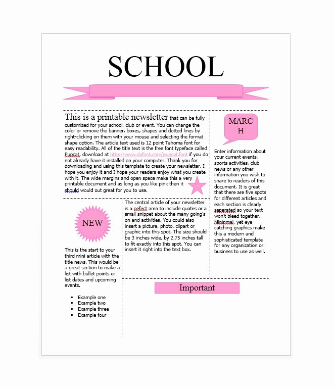 School Newsletter Template Free Inspirational 50 Free Newsletter Templates for Work School and Classroom