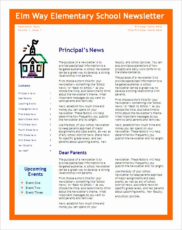 School Newsletter Template Free Unique Free 6 Editable Primary Classroom School Newsletter
