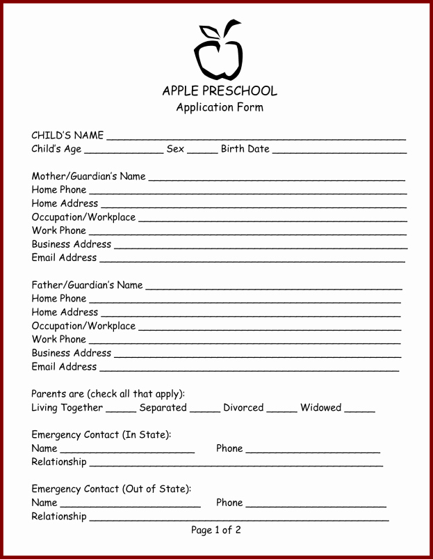 School Registration form Template Elegant School Registration form Template Blank to Pin On