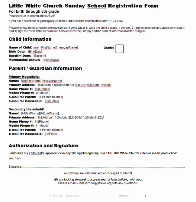School Registration form Template Lovely New Group Export Makes Pre Filled Registration forms