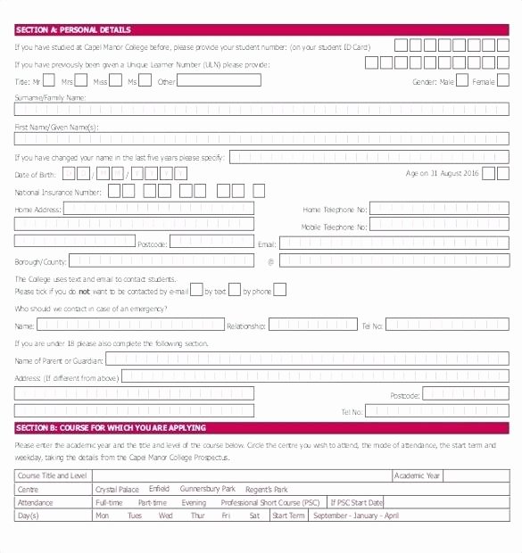 School Registration form Template New after School Program Schedule Template Awards Day