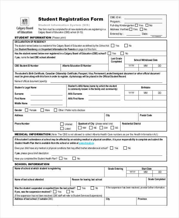 School Registration form Template New Registration form Template 9 Free Pdf Word Documents